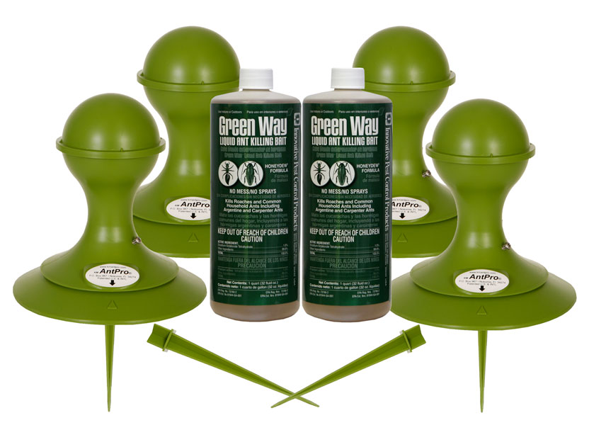 KM Ant Pro Liquid Ant Bait Kit - Choose Combination of Ant Pros and Bait: : (4) Ant Pros + (4) Qts G