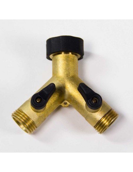 Gilmour Brass Y-Adaptor for Water Faucet – Durable Garden Hose Splitter